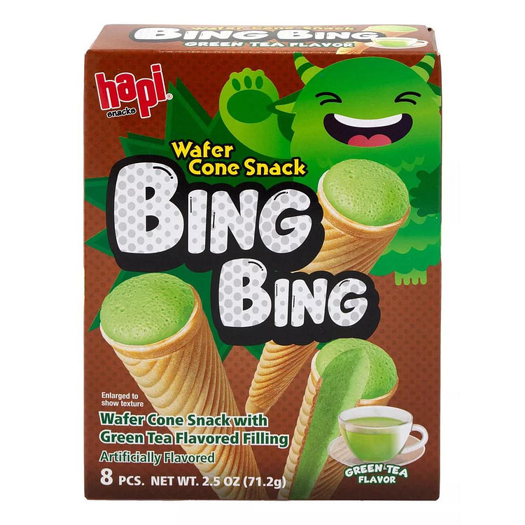 Hapi Snacks Wafer Cone Green Tea Flavored 2.5oz