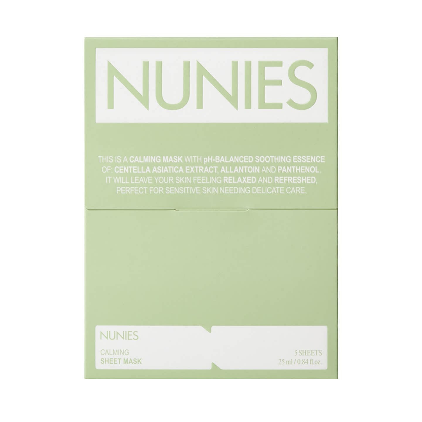 NUNIES Calming Sheet Mask Cica 25ml X 5 Sheets 1 pack