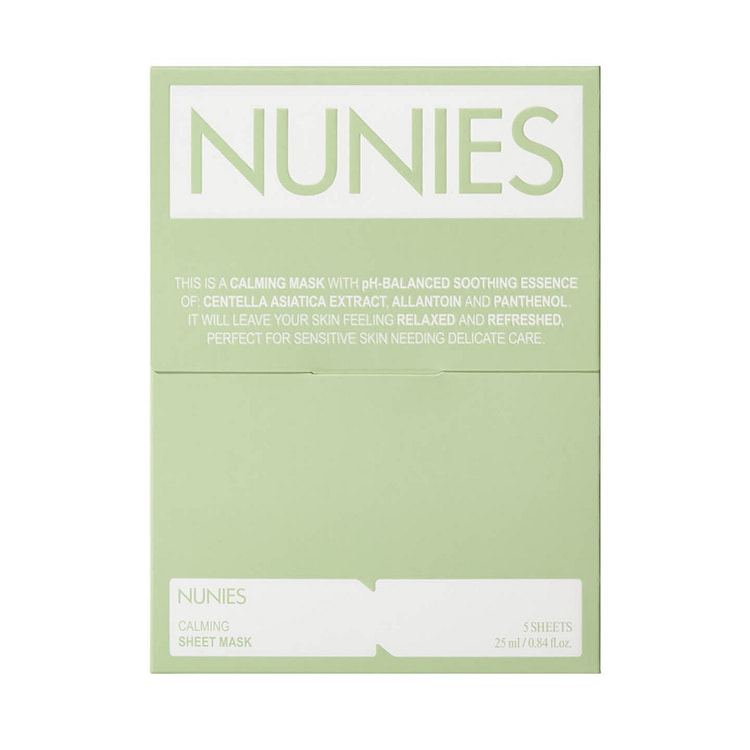 NUNIES Calming Sheet Mask Cica 25ml X 5 Sheets 1 pack