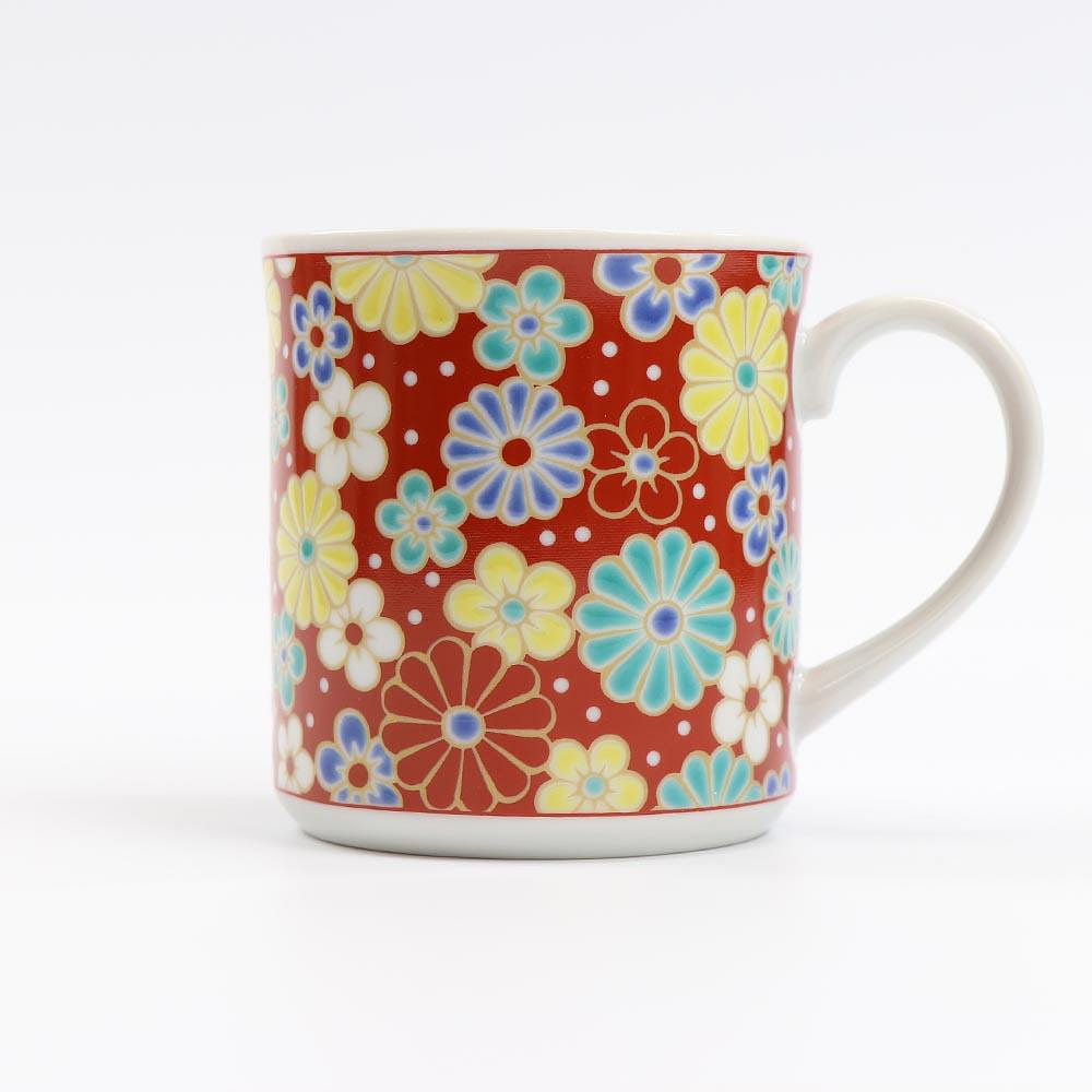 Kutani Ware Handmade Mug Cup (Plum Chrysanth, 3.07 x 3.22) Made in Japan 1 count