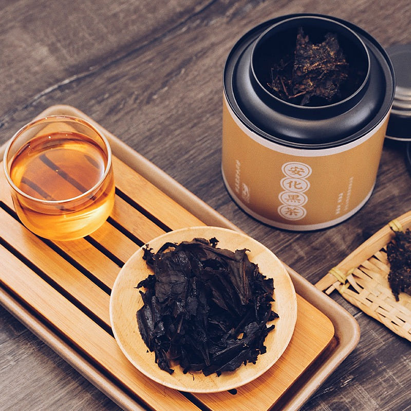 Dark Tea Golden Flower Poria Brick Small Can 200 g