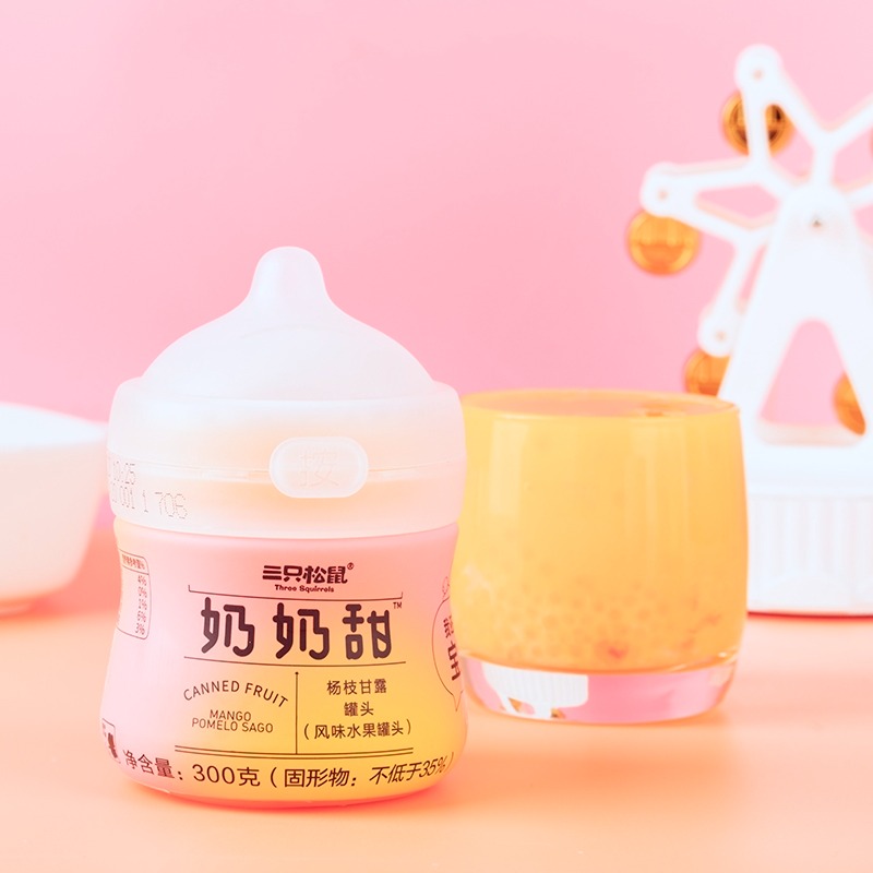 【THREE SQUIRRELS】 Sweet Yogurt Mango Pomelo Sago Flavor 300g Weee!