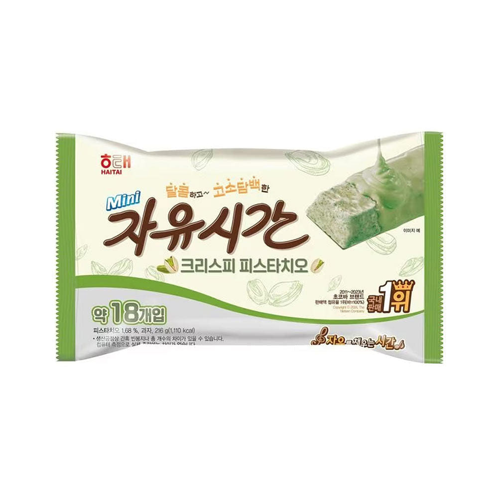 Haitai Free Time Chocolate Bar Crispy Pistachio Mini 216g 1 each
