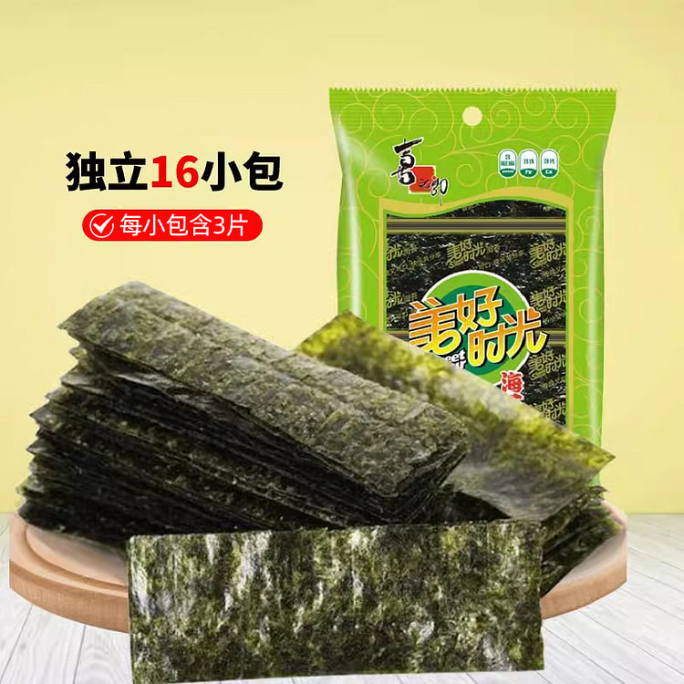 喜之郎 美好时光原味海苔片紫菜零食 12g*1袋