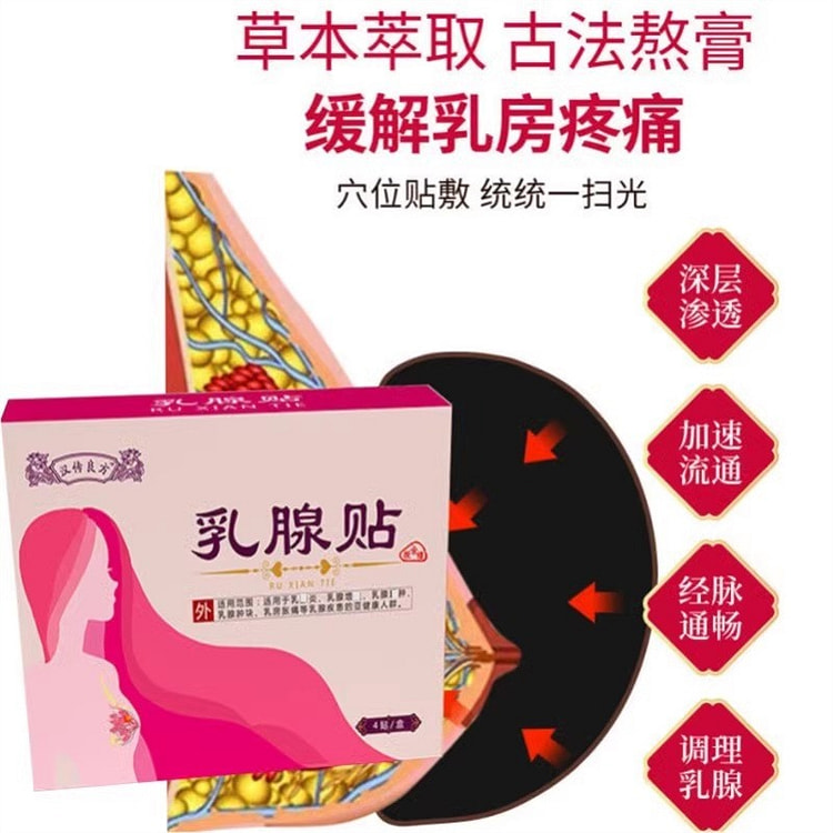 汉传良方 乳腺贴成人肿块涨痛贴疏通结节硬块散结1盒