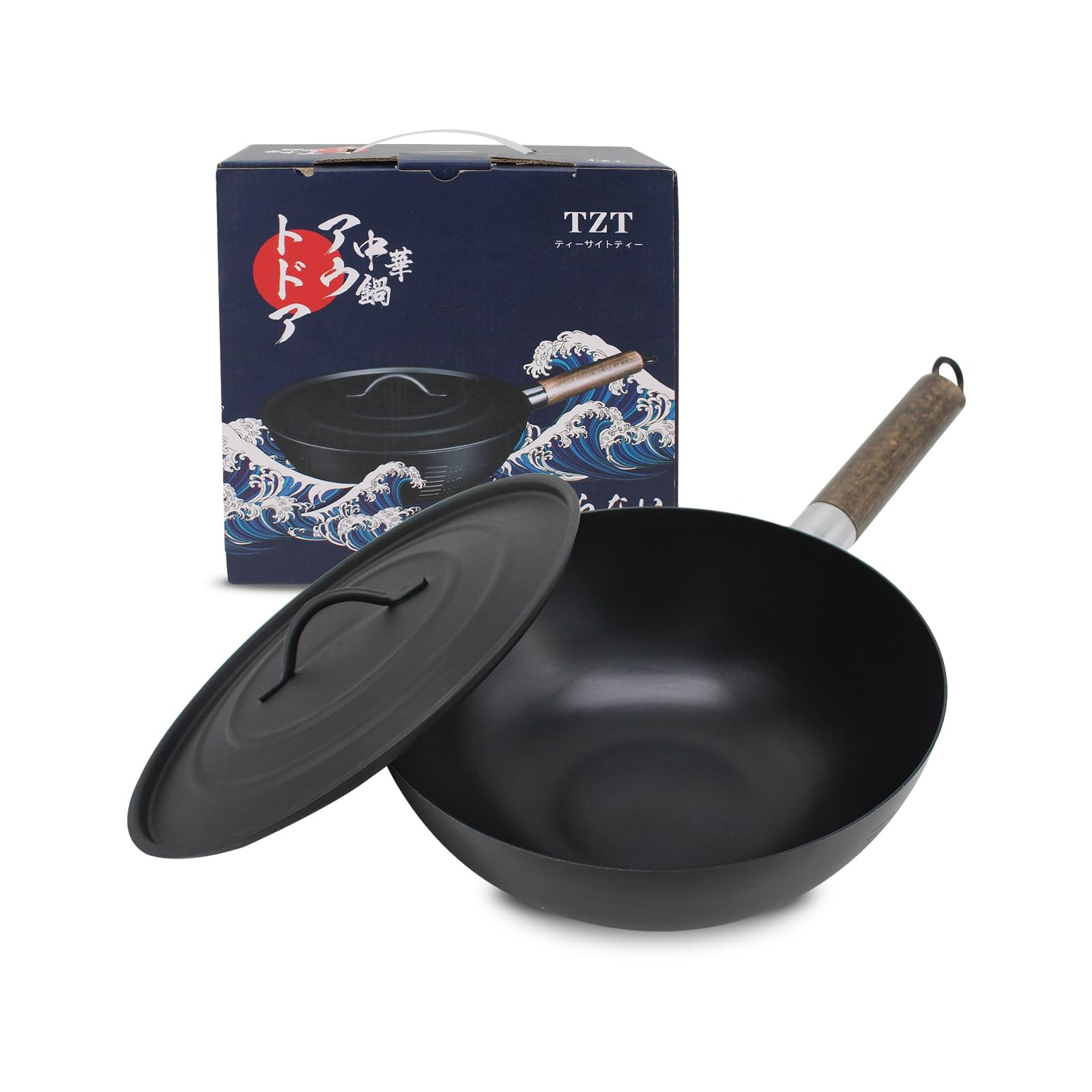 不粘鑄鐵炒鍋 帶鐵蓋炒鍋 9英寸迷你炒鍋 禮盒包裝 1 份