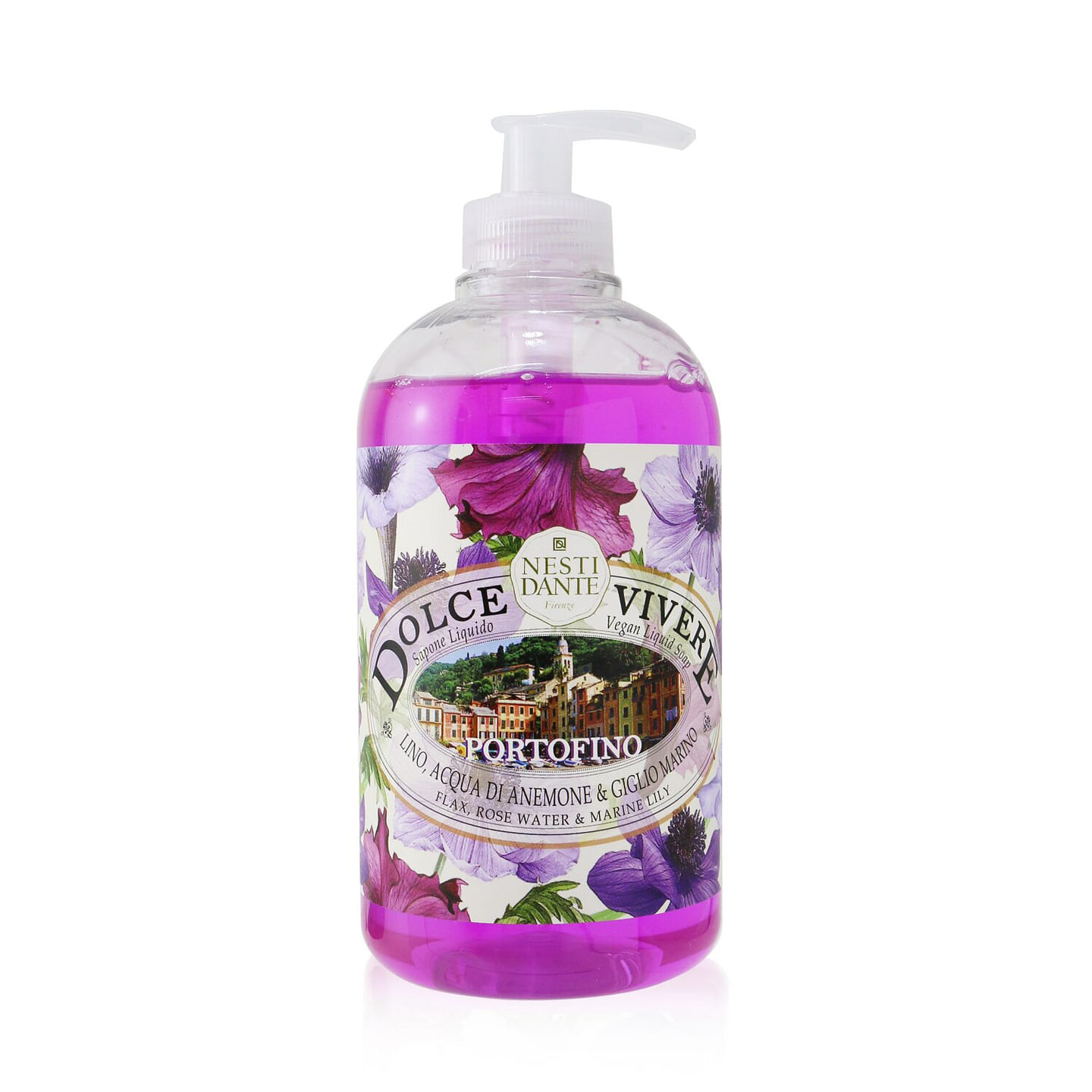 Nesti Dante Dolce Vivere Vegan Soap – Portofino -Flax, Rose Water & Marine Lily 500 ml