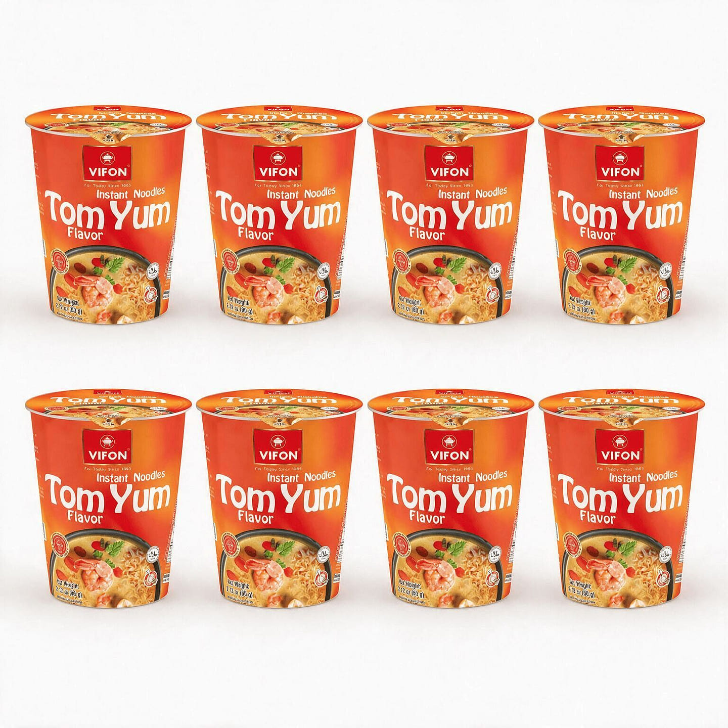 [8-CUP] VIFON Tom Yum Flavor Instant Noodle Cup 2.12 oz*8 pack