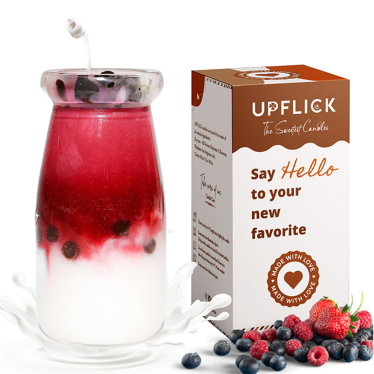UPFLICK 草莓奶昔香味珍珠奶茶蜡烛