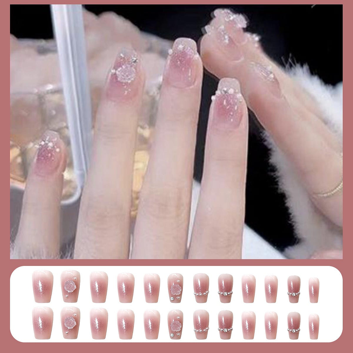 Hot Search For The Same A Wearable Nail Plate 24PC/Box Shy Girl 1 each