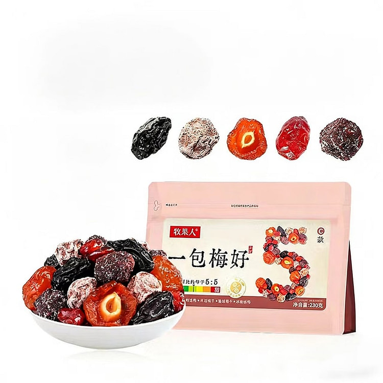 牧果人 一包梅好组合混合果干梅有西梅230g*1袋 230 克