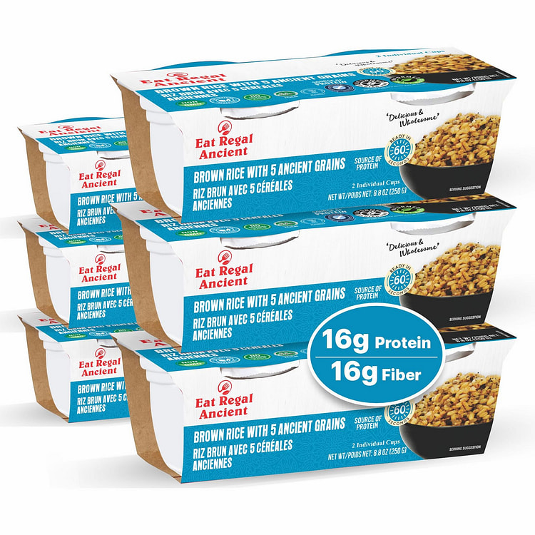 Eat Regal Brown Rice 5 Ancient Grains Cups, Pk6 8.8 oz