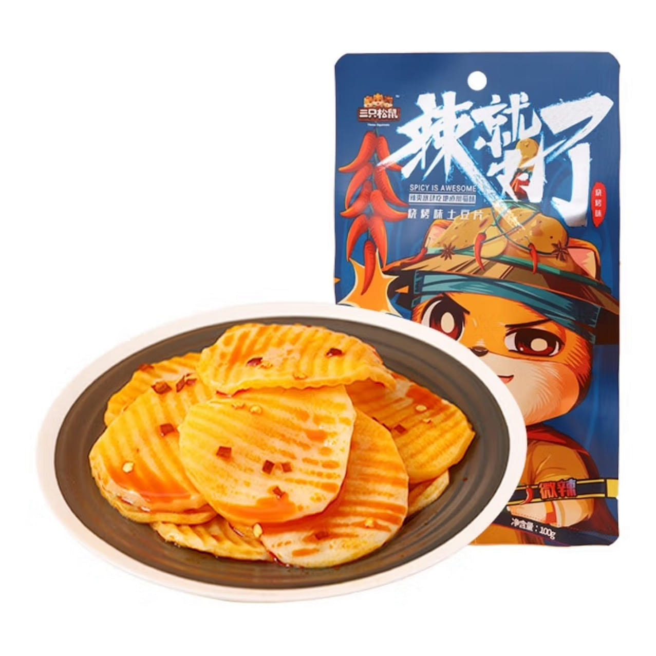 Three Squirrels BBQ Flavor Potato Chips 100 g