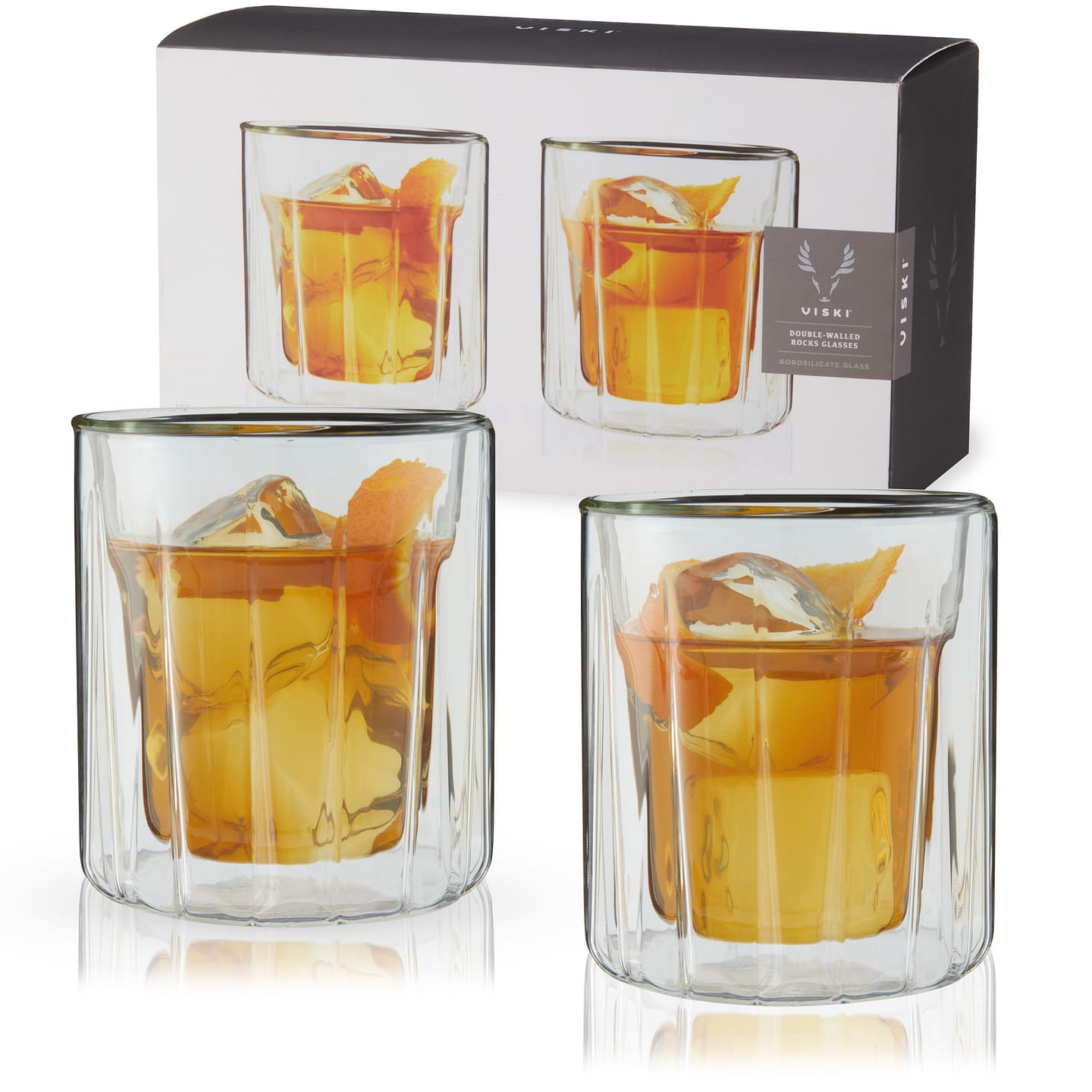 Double Walled Rocks Glasses by Viski 1 each