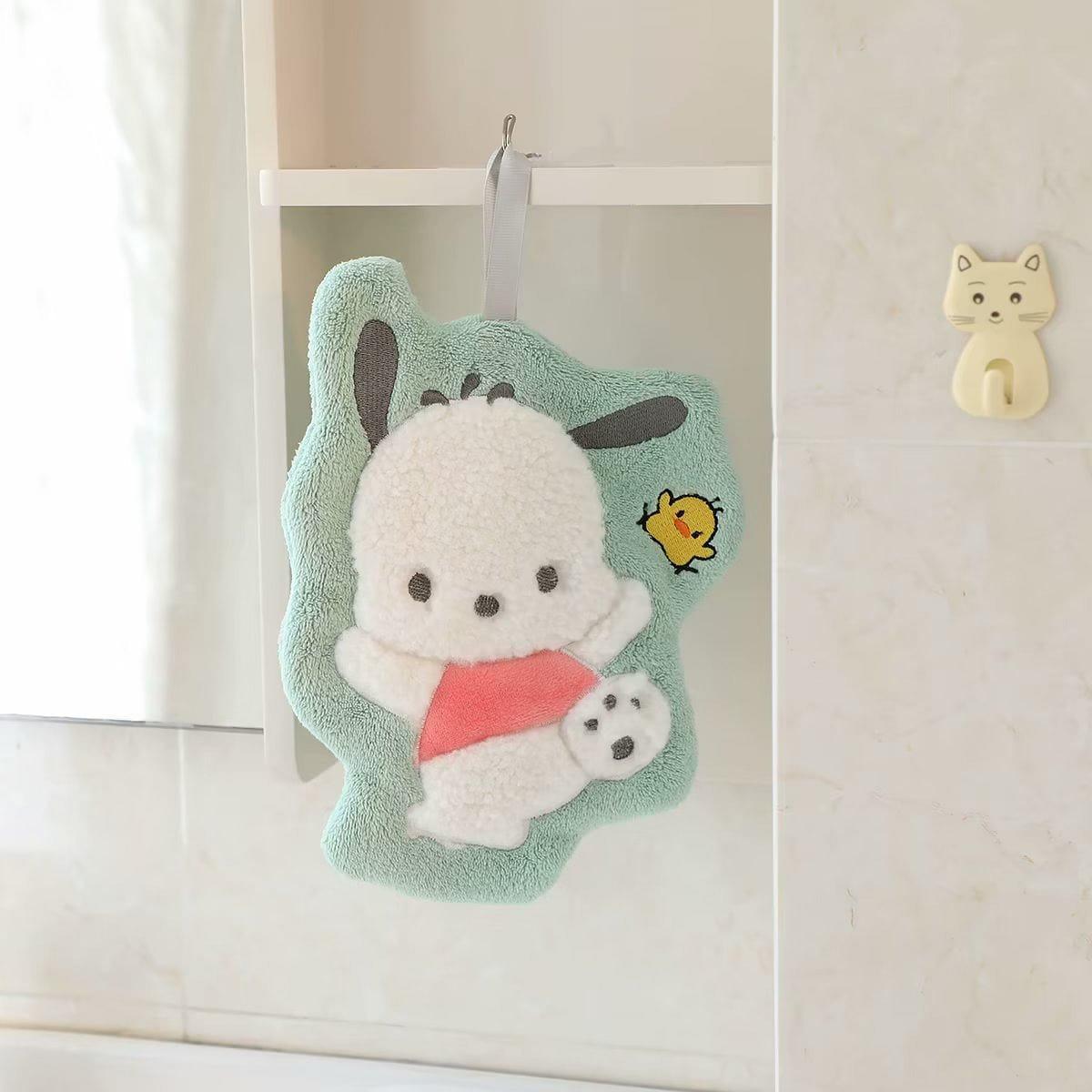 Soft Coral Velvet Hanging Hand Towel/Absorbent Towel – Pochacco 1 each