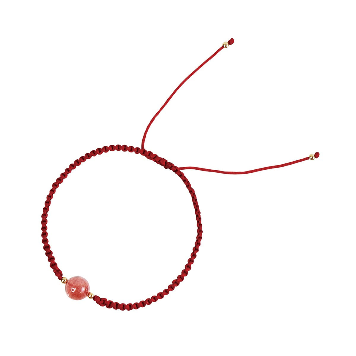 MAZUBUYBUY Strawberry Quartz Braided Bracelet 1pcs 11 g