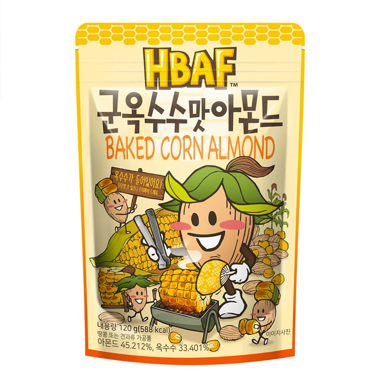 HBAF Baked Corn Almond 1 Count 120 g