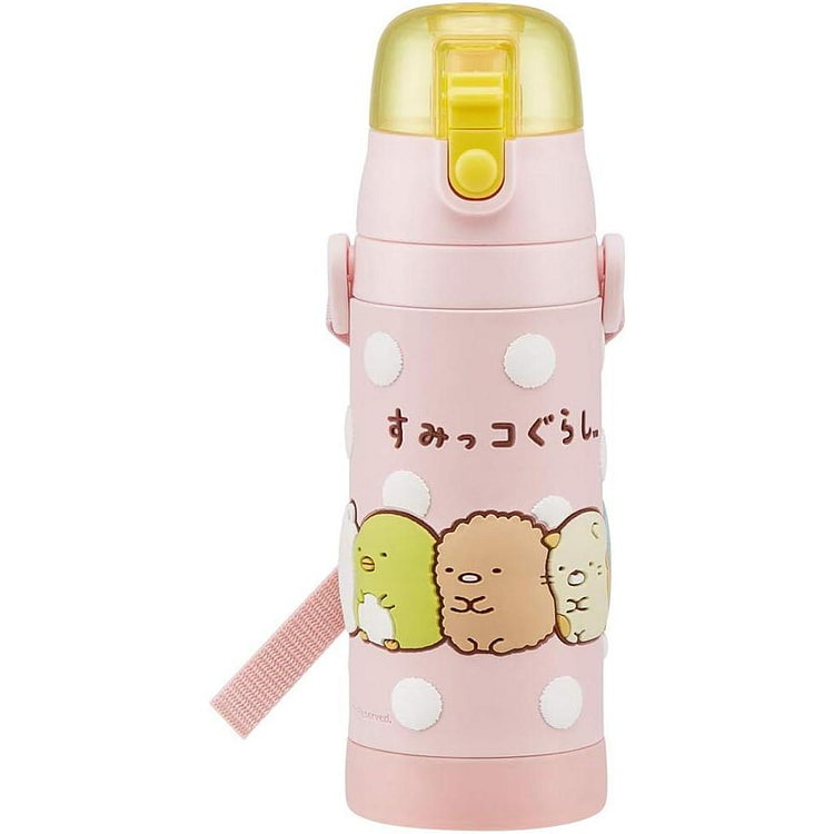 角落生物兒童不鏽鋼保冷水壺附背帶 480ml