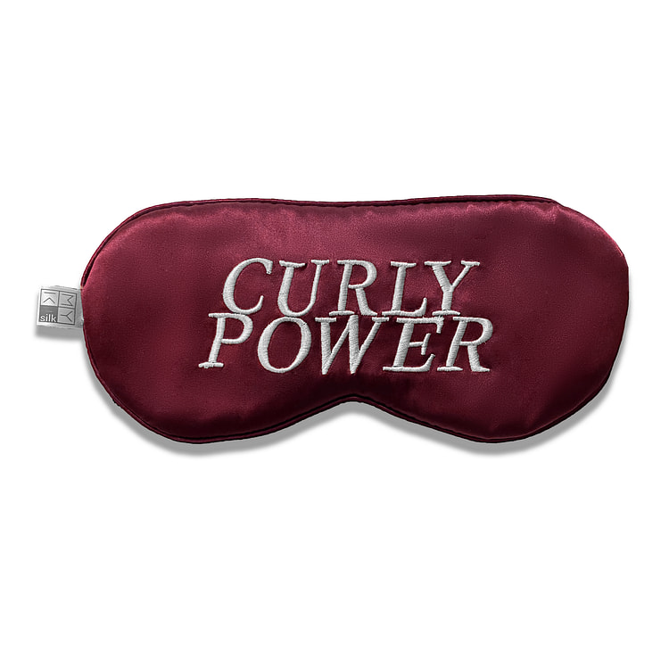 Beauty Silk Eye Mask with Velvet Band (19 Momme) Embroidered / Curly Power