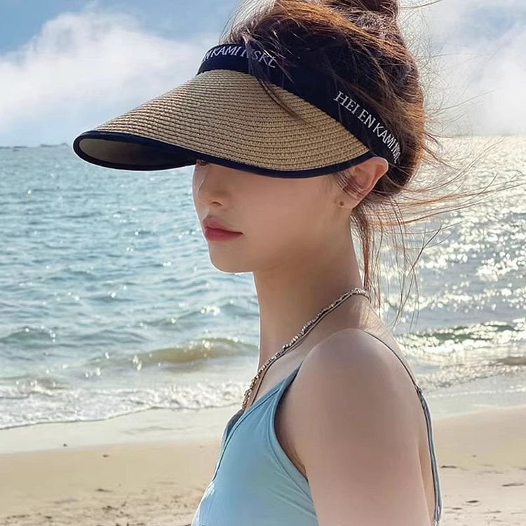 Open-top UV sun hat - 1 piece - khaki color 1 count