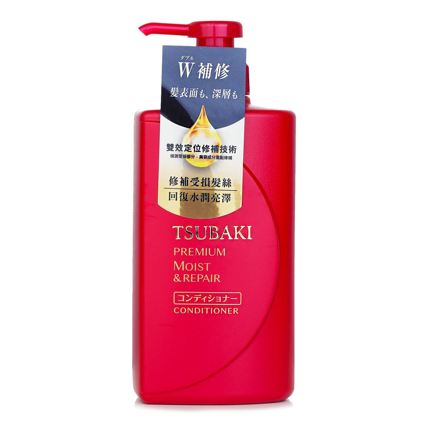 Tsubaki 角鯊烷保濕修復護髮素,適合乾燥、暗沉的頭髮 490ml/16.56oz 490 毫升