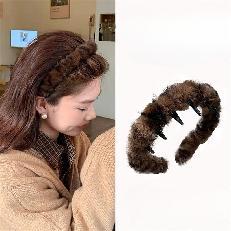 High-crowned leopard print headband/hair clip, hea 1 each