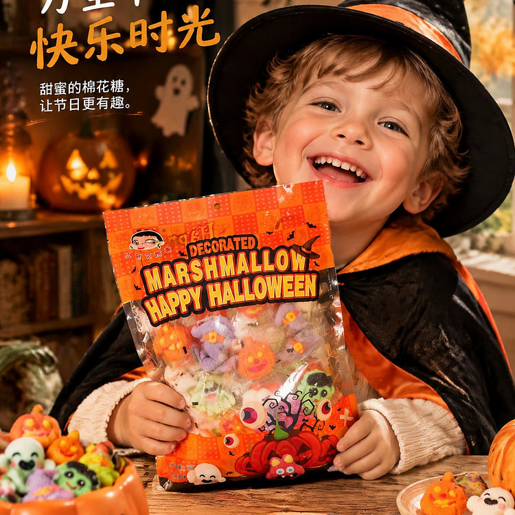 万圣节糖果独立小包装棉花糖 1 包