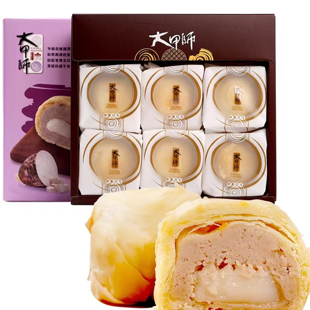 台湾大甲师 紫芋酥 300g*1盒 6枚装 300 克