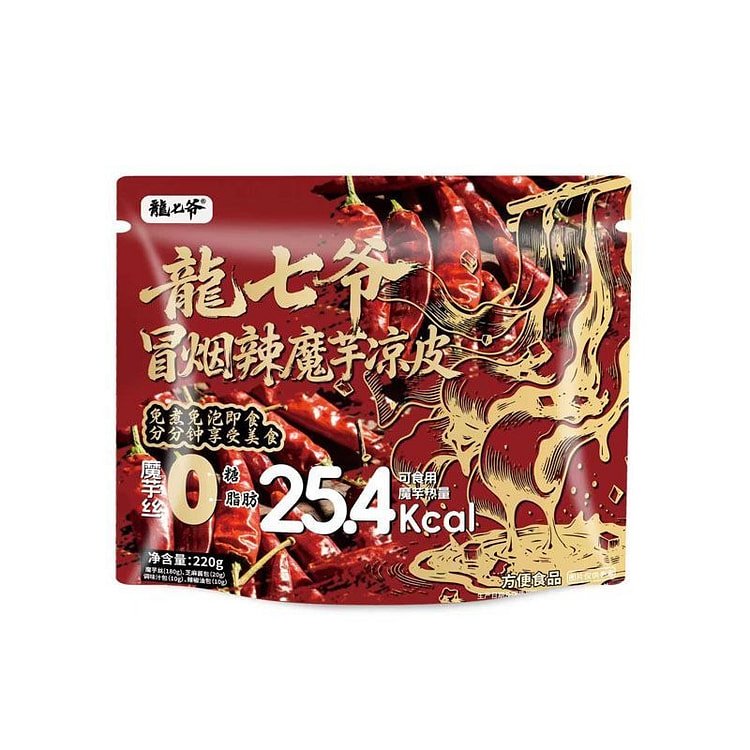 龙七爷冒烟辣魔芋凉皮220g0糖0脂肪解馋夜宵速食 220 克