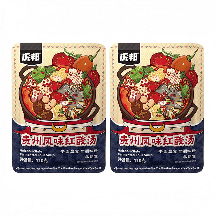 虎邦 贵州风味红酸汤番茄火锅 110g*2袋 220 克