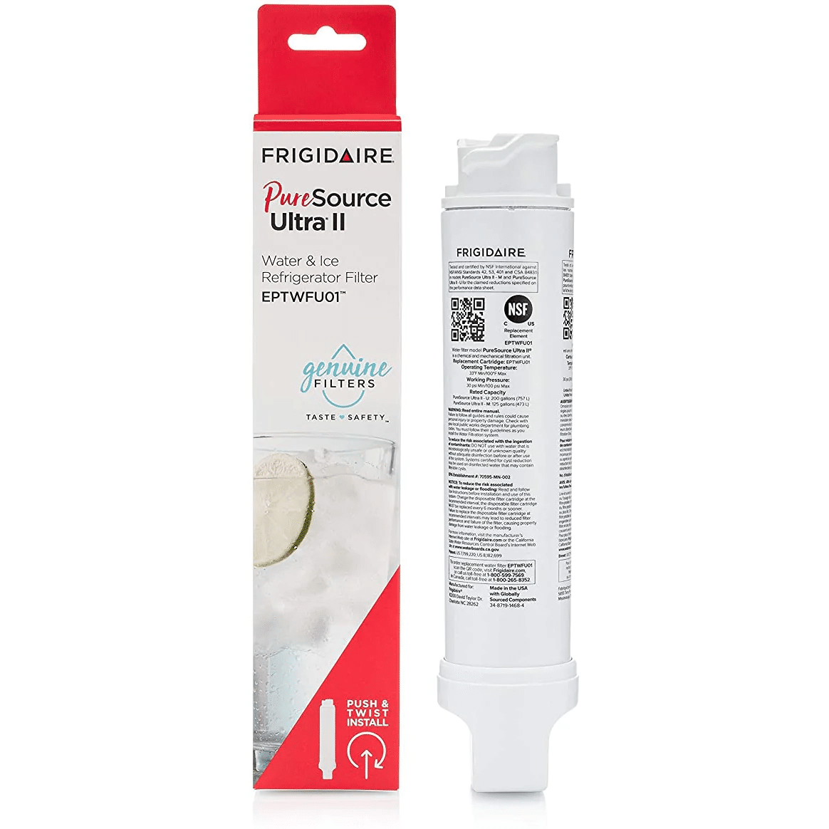 1-Pack Frigidaire EPTWFU01 PureSource Ultra II Water and Ice Refrigerator Filter 0.46 lb