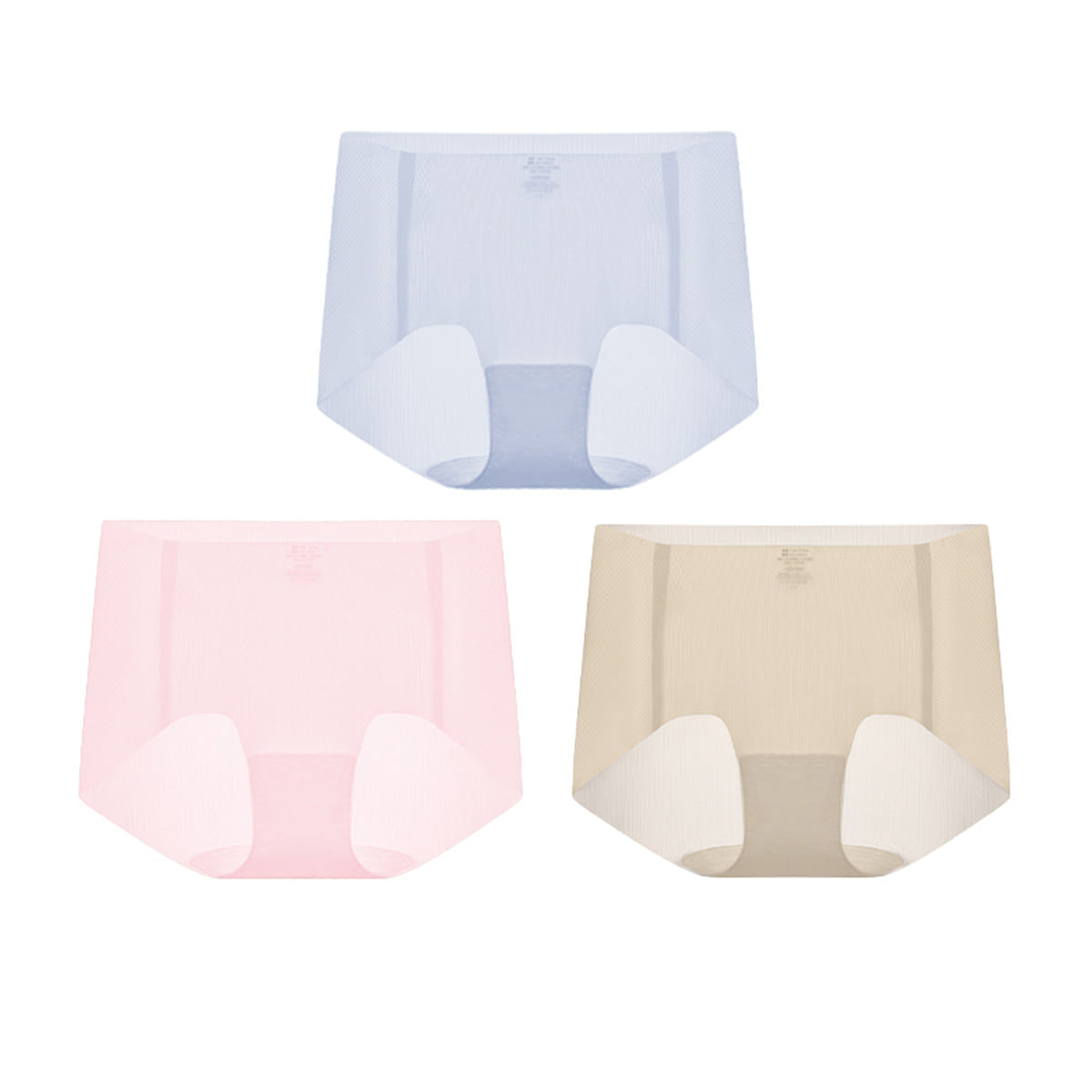 Ubras One Size Cool Type Mid-Waist Women Panties 3 Pack(blue, Pink, Skin) 10 g