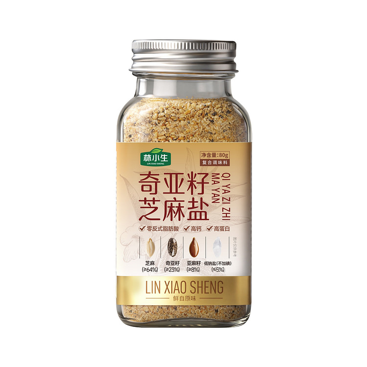 奇亚籽亚麻籽芝麻盐 80g 1 瓶