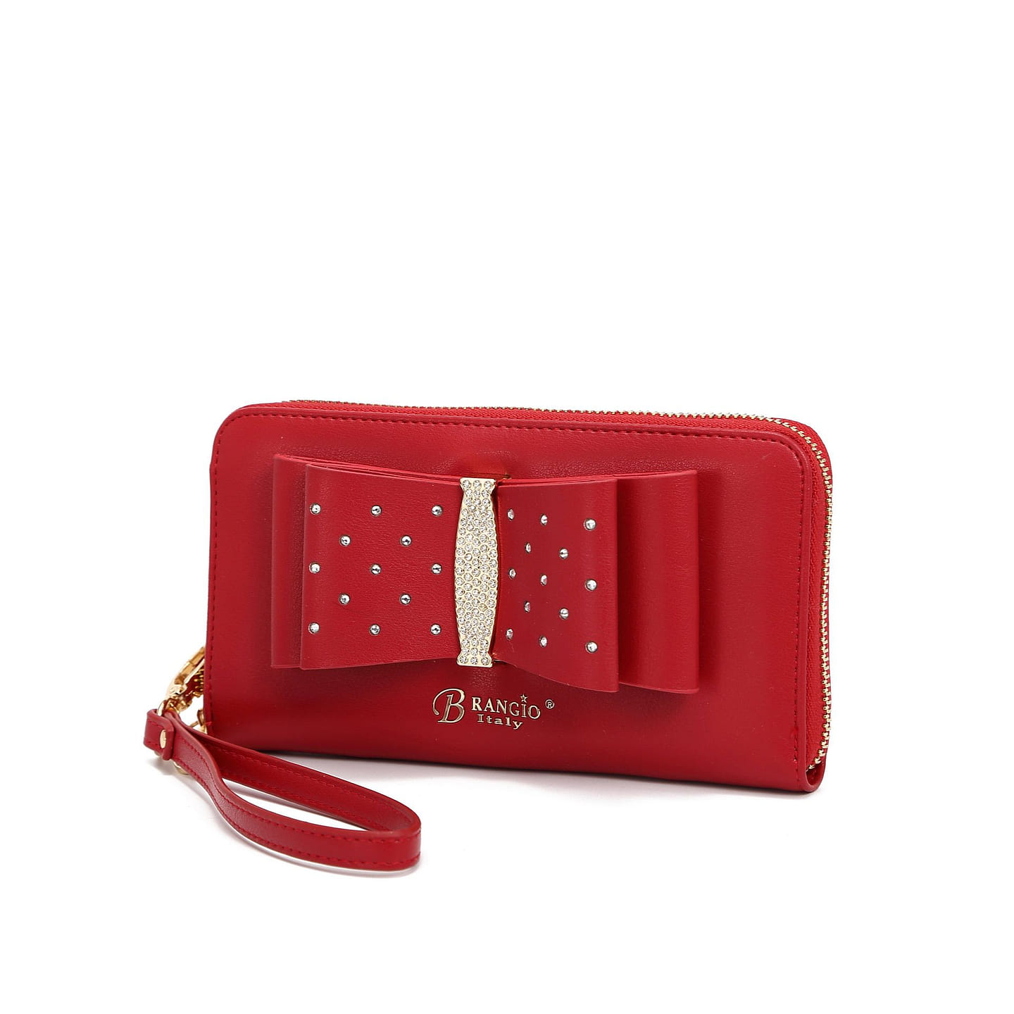 Ribbon Romance Multi-Pocket Rhinestone Red Wallet [RKW4268-RD] 1 each