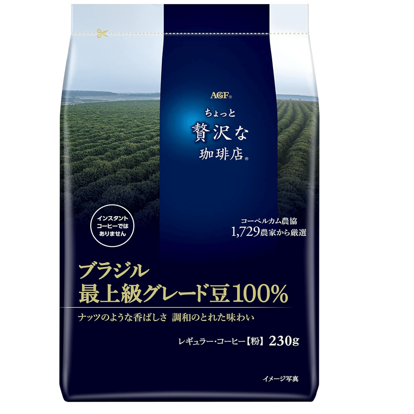 AGF Luxury Brazilian Black Ground Coffee 230g 1 count
