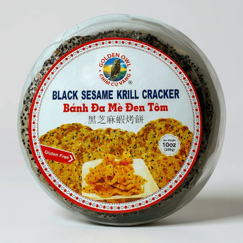 Black Sesame Krill Cracker GLUTEN-FREE Banh Da 285 g