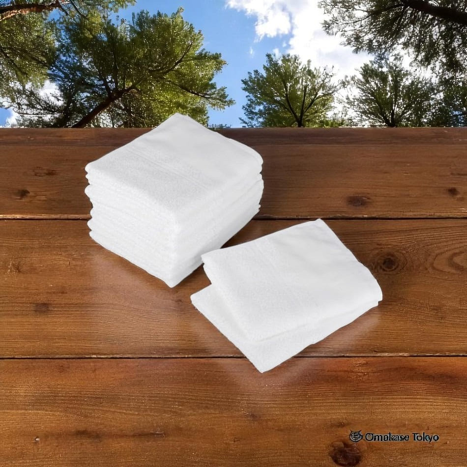Thin Onsen Towels 10-Pack White Cotton 100% 620 g