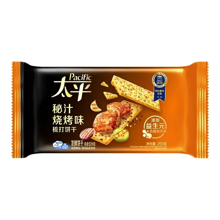 太平 秘汁烧烤味梳打饼干 含膳食纤维 1包 255 克