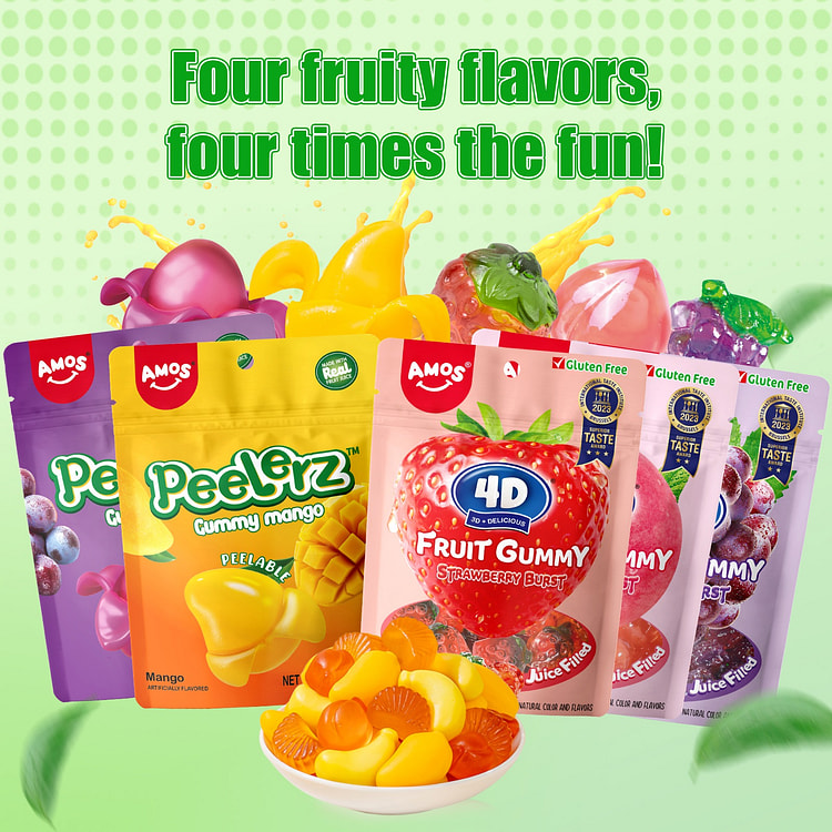 AMOS Plz Fruit Burst Variety and goldFish Gummy 6P