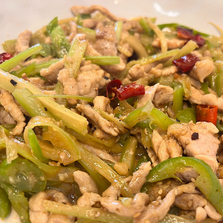 芹菜青椒肉丝
