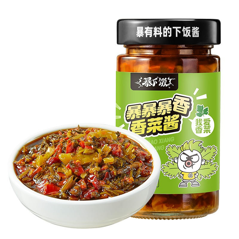 Coriander sauce is a condiment for noodles and ric 200 g