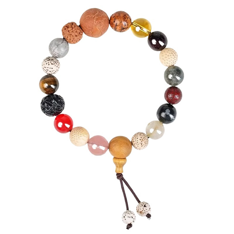 普陀山 十八籽手串佛珠文玩 八分来财14-17厘米 1 盒