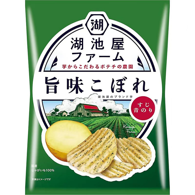 湖池屋 KOIKEYA FARM 白金ダンディ 水色の海苔味 ポテトチップス 55g 55 グラム