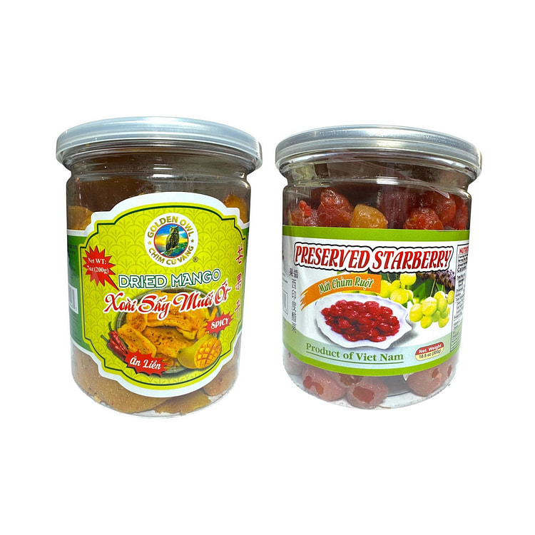Dried fruit Spicy Dried Mango &preserved Starberry 1 pack*2 counts