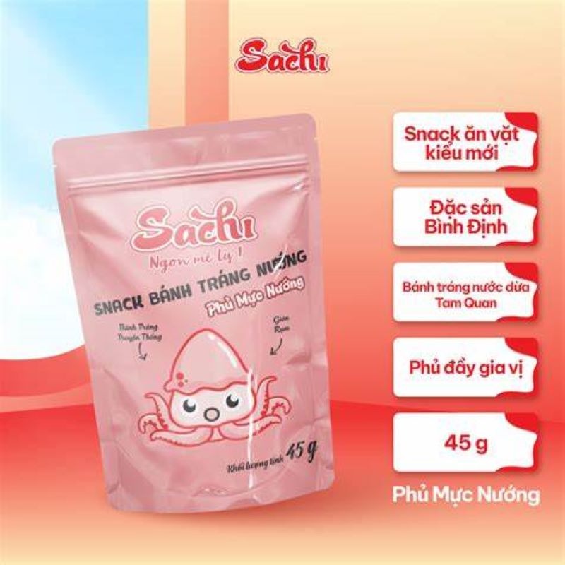Sachi Grilled Rice Paper Snack-Grilled Squid 45 그램