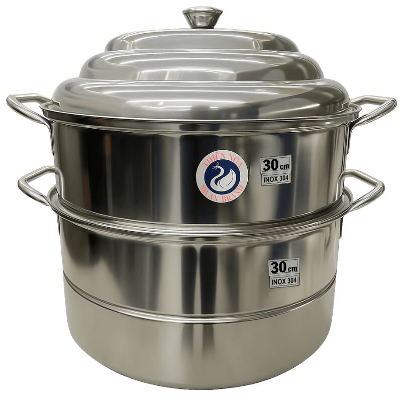 Swan 3-Tier 30cm Stainless Steel Steamer (SUS 304) 1 each