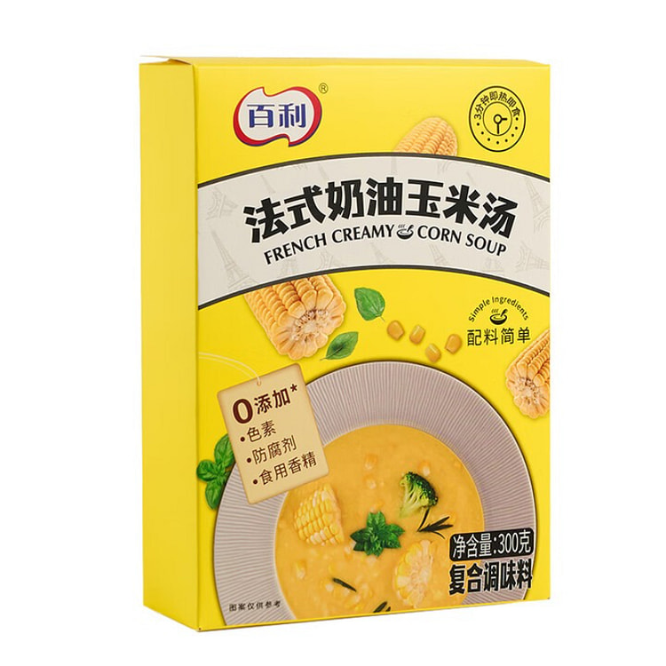 百利法式奶油玉米浓汤0添加300g*1盒 300 克