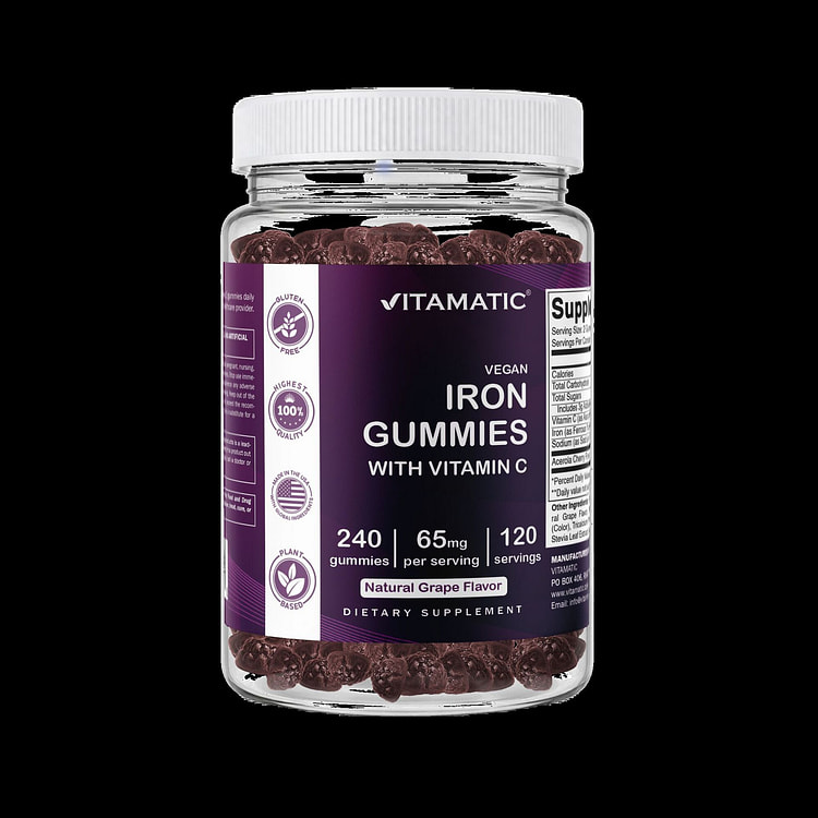 Iron 65 mg Gummies Supplement- 240 Gummies