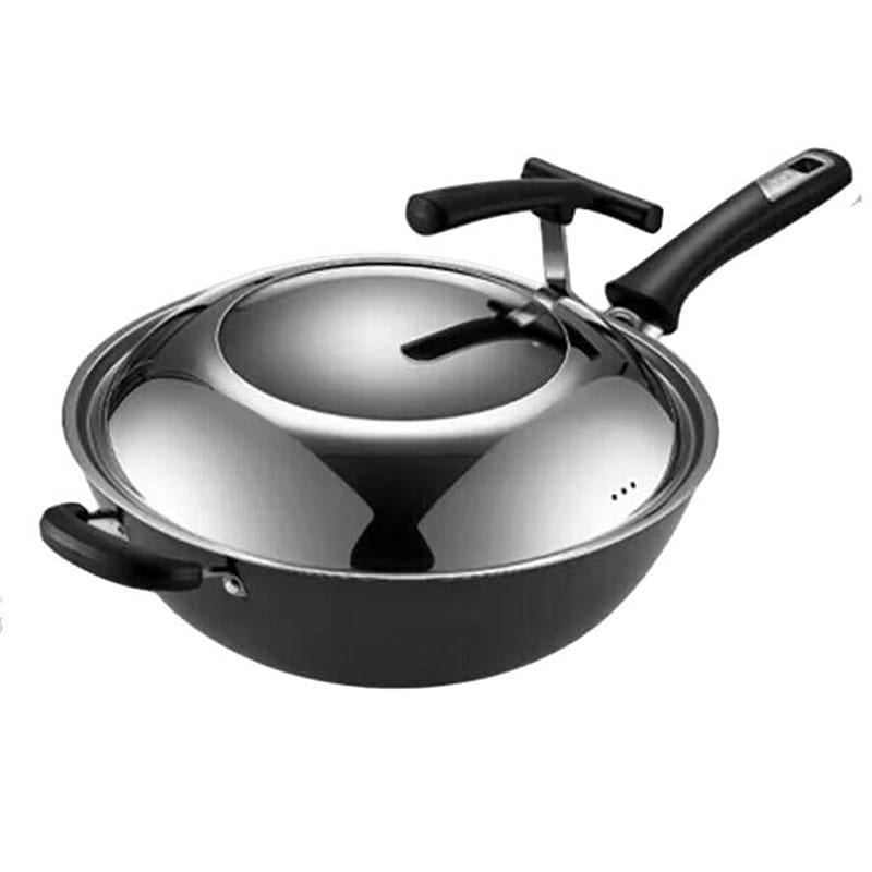 ASD 32cm Stainless Steel Non Coated Cast Iron Wok 1 개입