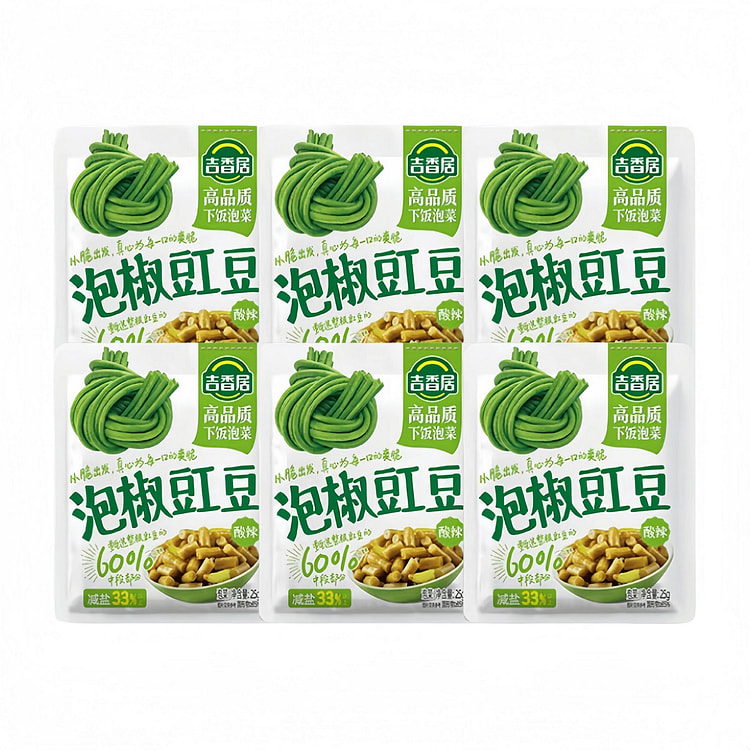 吉香居 泡椒豇豆下饭菜（酸辣味）25g*6袋 150 克
